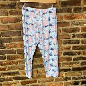 Jessica Simpson Tropical Floral Capri Cropped Pajama Sleepwear Pants Size Medium